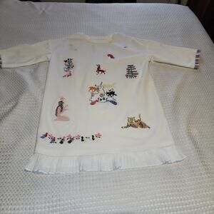 LIEBO (GREAT BRITAIN) EUC WOMEN'S SIZE LARGE EMBROIDERED LONG SHIRT